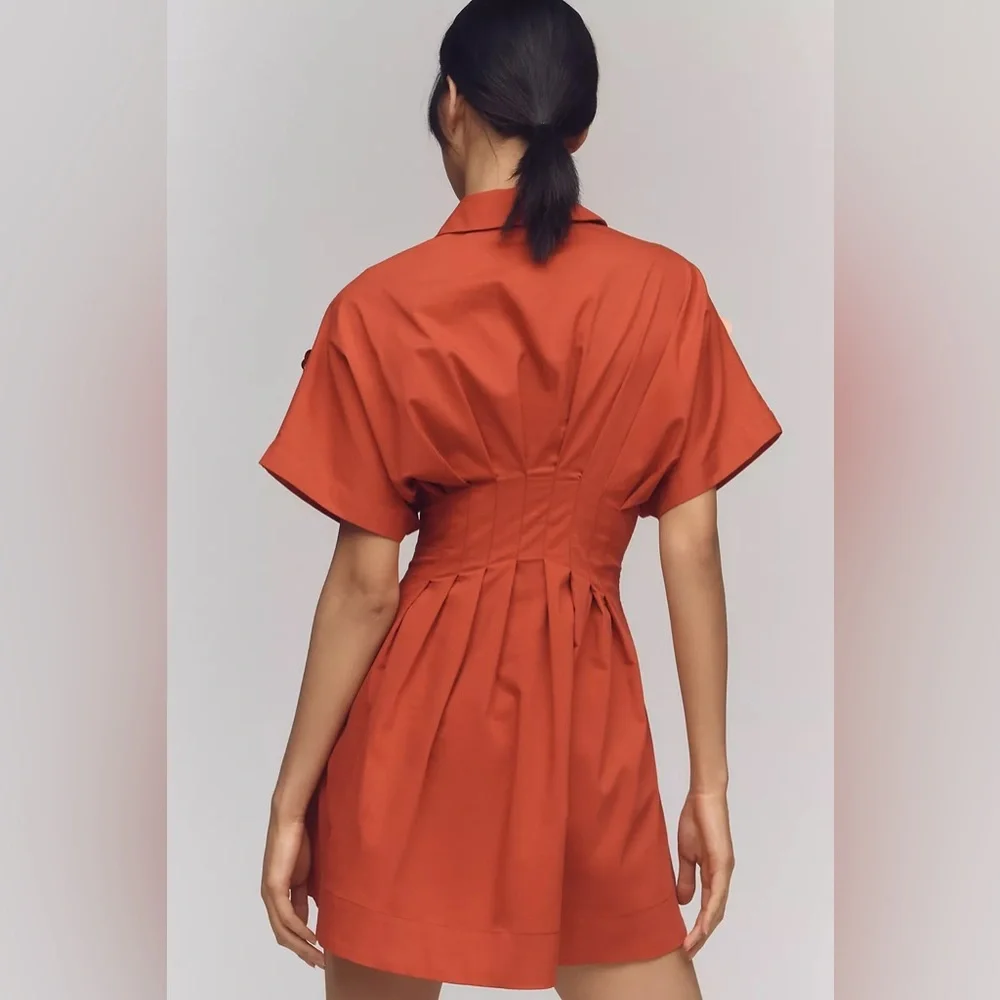 The Tobie Button-Front Pleated Shirt Dress by Exquise: Sequin Mini Edition - Picture 6 of 11